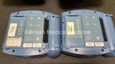 2 x Laerdal Heartstart HS1 Defibrillators with 2 x Lithium Batteries *Install Before 2028 / 2025* and 2 x Electrode Pads *Expire 2024* in Carry Cases (Both Power Up) *SN A05A-02207 / A05A-02216* - 5