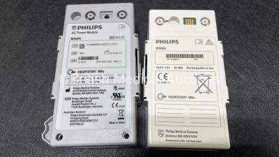 2 x Philips Heartstart MRx Defibrillators (Both Power Up, 1 x Scratched Screen - See Photos) Including ECG and Printer Options, 2 x Paddle Leads, 2 x Test Loads, 2 x 3 Lead ECG Leads, 2 x Philips M3539A Modules and 2 x Philips M3538A Li-Ion Batteries *SN - 8