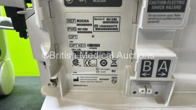 2 x Philips Heartstart MRx Defibrillators (Both Power Up, 1 x Scratched Screen - See Photos) Including ECG and Printer Options, 2 x Paddle Leads, 2 x Test Loads, 2 x 3 Lead ECG Leads, 2 x Philips M3539A Modules and 2 x Philips M3538A Li-Ion Batteries *SN - 9