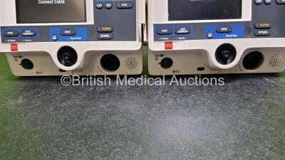 2 x Lifepak 20e Defibrillators / Monitors *Mfd - 2015 / 2016* (Both Power Up) Including ECG and Printer Options with 2 x Li-ion Batteries *SN 43966246 / 44646909* - 4