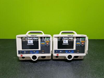 2 x Lifepak 20e Defibrillators / Monitors *Mfd - 2016 / 2016* (Both Power Up) Including ECG and Printer Options with 2 x Li-ion Batteries *SN 44606464 / 44646902*