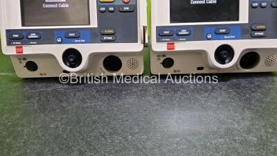 2 x Lifepak 20e Defibrillators / Monitors *Mfd - 2016 / 2016* (Both Power Up) Including ECG and Printer Options with 2 x Li-ion Batteries *SN 44606464 / 44646902* - 4