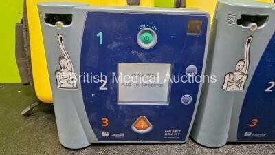 3 x Laerdal FR2+ Defibrillators (All Power Up) in Case with 3 x M3863A LiMnO2 Batteries *Install Before - 2027 / 2010 / 2025* - 2