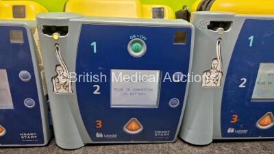 3 x Laerdal FR2+ Defibrillators (All Power Up) in Case with 3 x M3863A LiMnO2 Batteries *Install Before - 2027 / 2010 / 2025* - 3
