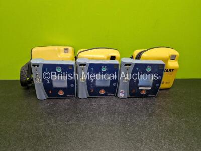 3 x Laerdal FR2 Heartstart Defibrillators (All Power Up) in Case with 3 x M3863A LiMnO2 Batteries *Install Before - 2027 / 2021 / 2025*