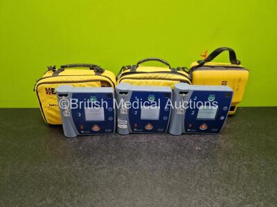 3 x Laerdal FR2+ Defibrillators (All Power Up) in Case with 3 x M3863A LiMnO2 Batteries *Install Before - 2025 / 2026 / 2020*