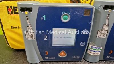 3 x Laerdal FR2+ Defibrillators (All Power Up) in Case with 3 x M3863A LiMnO2 Batteries *Install Before - 2025 / 2026 / 2020* - 2