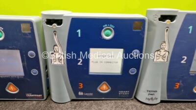 Job Lot Including 2 x Laerdal FR2 Heartstart Defibrillators, 1 x Laerdal FR2+ Defibrillators (All Power Up) with 3 x M3863A LiMnO2 Batteries *Install Before - 2023 / 2026 / 2022* - 3