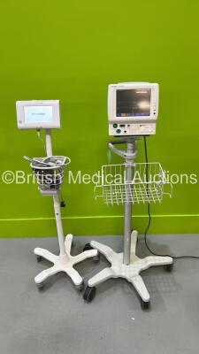 1 x Welch Allyn Connex Spot Monitor Monitor on Stand and 1 x Fukuda Denshi DS-7100 Dynascope Monitor on Stand (Both Power Up)