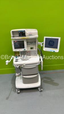 Datex-Ohmeda S/5 Avance Anaesthesia Machine Software Version 06.10 with GE Anaesthesia Monitor, GE Module Rack with M-NESTPR Module with SPO2. T1/T2, P1/P2, ECG and NIBP Options, M-CAiOV Gas Module with Spirometry Options and D-Fend Water Trap, Bellows an