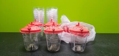 25 x Bemis Hydrophobic 800cc Suction Canisters with Lids *Unused*