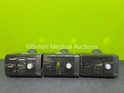 Job Lot Including 2 x ResMed AirSense 10 Elite CPAP Units and 1 x ResMed AirSense 10 Autoset CPAP Unit with 1 x Power Supply (All Power Up with Missing Humidifier Chambers - See Photos) *RA 30851 / 25072 / NA*