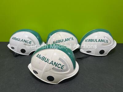 4 x Ambulance Safety Helmets