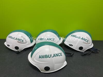 4 x Ambulance Safety Helmets