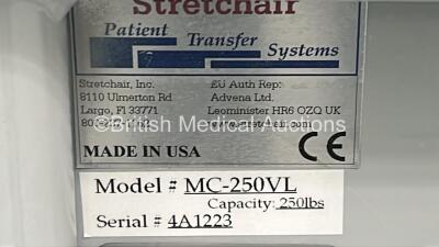Stretchair Model MC-250VL Patient Transfer Chair / Stretcher *4A1223* - 6