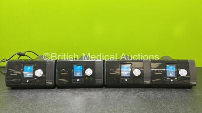 4 x ResMed AirSense 10 Autoset CPAP Units with 4 x Power Supplies (All Power Up , 2 x Missing Side Covers and 2 x Missing Humidifier Chambers - See Photos) *SN 23162549811 / 23192156554 / 23193346939 / 23161671793*