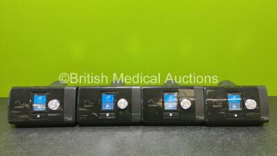 4 x ResMed AirSense 10 Autoset CPAP Units *All Mfd 2022* with 4 x Power Supplies (All Power Up , 1 x Missing Side Covers and 3 x Missing Humidifier Chambers - See Photos) *SN 23223621280 / 23222995746 / 23221334701 / 23221834919*