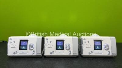 3 x ResMed Airsense 10 Autoset For Her CPAP Units *Mfd 2 x 2020* (All Power Up with Stock Power Supply - Stock Power Supply Not Included and 2 x Missing Humidifier Chambers - See Photos) *SN 22201477475 / 22181122930 / 22201534161*