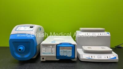 Mixed Lot Including 1 x ConMed Electrosurgery AER Defence Smoke Evacuator, 1 x ConMed ClearView Surgical Smoke Evacuator (Damaged Casing - See Photo) and 1 x ConMed Linvatec Pro3600 4-Bay Battery Charger (Powers Up)