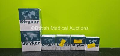 Job Lot Including 2 x Stryker Ref 502-03-64G Hemispherical Cluster Shells, 1 x Stryker Ref 502-03-62G Hemispherical Cluster Shell, 1 x Stryker Ref 6364-2-136 V40 Femoral Head, 1 x Stryker Ref 6309-3-660 Rimfit Cup and 1 x Stryker Ref 6309-3-652 Rimfit Cup