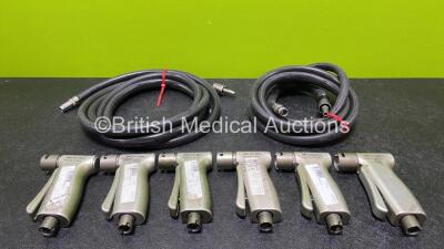 6 x MicroAire Pulse Lavage Ref 5740-100 Handpieces with 2 x Air Hoses