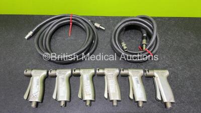 6 x MicroAire Pulse Lavage Ref 5740-100 Handpieces with 2 x Air Hoses - 2