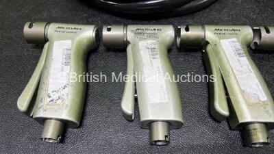 6 x MicroAire Pulse Lavage Ref 5740-100 Handpieces with 2 x Air Hoses - 4