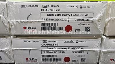 Job Lot of Johnson & Johnson Depuy Synthes Including 1 x Charnley Stem Long Neck 2 Ref 9623-52-000 *Expired - Sealed and Unused*, 2 x Charnley Stem Long Neck 1 Ref 9623-49-000 *All In Dates - Sealed and Unused*, 2 x Charnley Stem Extra Heavy Long Neck 1 R - 7