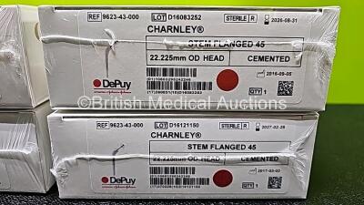 Job Lot of Johnson & Johnson Depuy Synthes Including 1 x Charnley Stem Long Neck 2 Ref 9623-52-000 *Expired - Sealed and Unused*, 2 x Charnley Stem Long Neck 1 Ref 9623-49-000 *All In Dates - Sealed and Unused*, 2 x Charnley Stem Extra Heavy Long Neck 1 R - 9