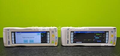 2 x Drager Infinity M540 Handheld Patient Ref MS20401 Touchscreen Monitors *Both Mfd 2015* Including CO2, Hemo, SpO2, Temp/Aux and NIBP Options (Both Power Up and 1 x Faulty Touchscreen)