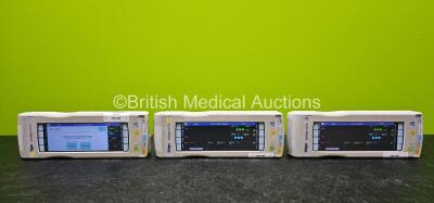 3 x Drager Infinity M540 Handheld Patient Ref MS20401 Touchscreen Monitors *Mfd 1 x 2015 & 2 x 2018*Including CO2, Hemo, SpO2, Temp/Aux and NIBP Options (All Power Up and 1 x Faulty Touchscreen)