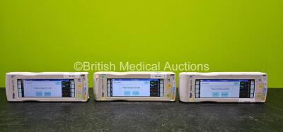 3 x Drager Infinity M540 Handheld Patient Ref MS20401 Touchscreen Monitors *All Mfd 2015* Including CO2, Hemo, SpO2, Temp/Aux and NIBP Options (All Power Up and 1 x Faulty Touchscreen)