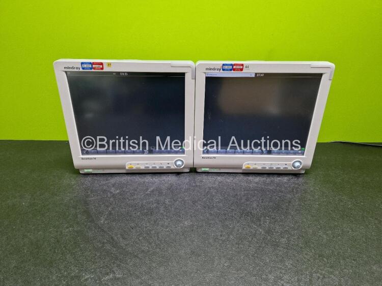 2 x Mindray BeneView T8 Patient Monitors (Both Power Up)