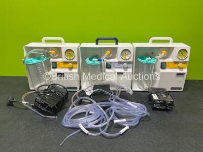 3 x SAM 420 Suction Units with 3 x Cups and 3 x DC Power Supplies in Cases