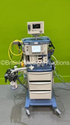 Drager Fabius Tiro Anaesthesia Machine Software Version 3.37a - Total Run Hours 5907 Total Ventilator Hours 58 with Drager Vamos Plus Gas Monitor, Bellows, Absorber and Hoses (Powers Up) *S/N ASHN-0018 *