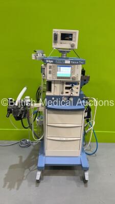 Drager Fabius Tiro Anaesthesia Machine Software Version 3.37a - Total Run Hours 17196 Total Ventilator Hours 104 with Drager Vamos Plus Gas Monitor, Bellows and Hoses (Powers Up) *S/N ASLC-0004*