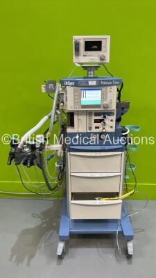 Drager Fabius Tiro Anaesthesia Machine Software Version 3.37a -Total Run Hours 22156 Total Ventilator Hours 191 with Drager Vamos Plus Gas Monitor, Bellows and Hoses (Powers Up) *S/N ASHN-0020*