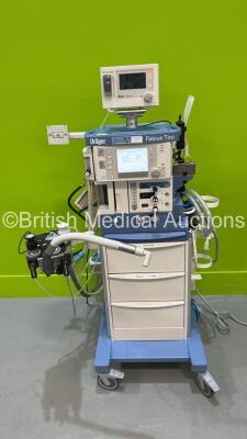 Drager Fabius Tiro Anaesthesia Machine Software Version 3.37a - Total Run Hours 17987 Total Ventilator Hours 106 with Drager Vamos Plus Gas Monitor, Bellows and Hoses (Powers Up) *S/N ASHN-0052 *
