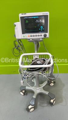 Edan iM50 Patient Monitor on Stand with ECG, NIBP, T1, T2, IBP1, IBP2, SPO2 and CO2 Options, i-CARB - CO2 Gas Module with Water Trap and Selection of Cables (Powers Up - Missing Light Covers) *S/N 360069-M20407110103*