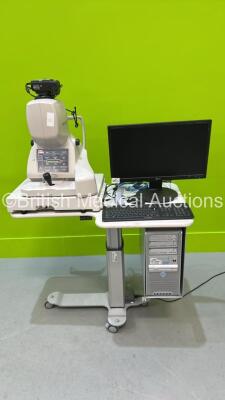 TopCon 3D OCT 2000 Optical Coherence Tomography Unit Version 8.40 on Electric Table with Nikon Digital Camera, Monitor, PC and Keyboard (Powers Up) *S/N 684043* **Mfd 2013**