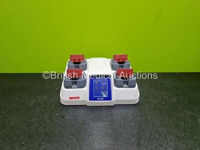 deSoutter Medical BC-700 4 Bay Battery Charger (Powers Up) with 4 x AB-600 Ni-MH Aseptic Battery Packs *SN 1601907*