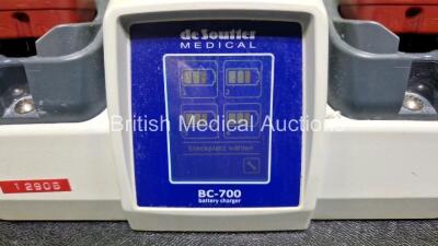 deSoutter Medical BC-700 4 Bay Battery Charger (Powers Up) with 4 x AB-600 Ni-MH Aseptic Battery Packs *SN 1601907* - 3
