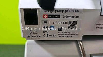 Job Lot Including 2 x Arcomed AG Syramed uSP 6000 Syringe Pumps and 2 x Arcomed AG Volumed uVP7000 (All Power Up) *SN 6126185 / 61126180 / 71076998 / 71086025* - 10