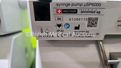 Job Lot Including 2 x Arcomed AG Syramed uSP 6000 Syringe Pumps and 2 x Arcomed AG Volumed uVP7000 (All Power Up) *SN 71096637 / 71086021 / 61086113 / 61086119* - 10