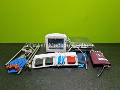 Mixed Lot Including 1 x Huntleigh Compact 750 Patient Monitor, 2 x Seca Weighing Scales, 1 x Aqua Vision Ref ARTH-PED4-A 4 Way Footswitch and Various Surgical Instruments *SN 1710A4FB0208 / 747AX090317615*