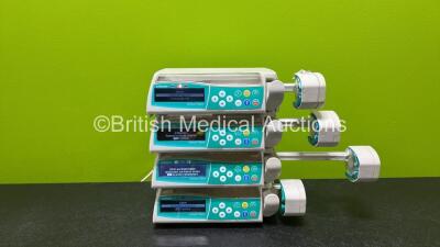 4 x B.Braun Perfusor Space Syringe Pumps with 4 x Power Supplies (All Power Up and 1 x Missing Battery) *RI*
