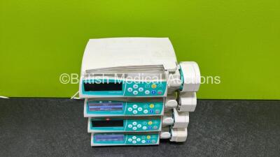 4 x B.Braun Perfusor Space Syringe Pumps with 3 x Power Supplies (3 x Power Up, 1 x No Power, 1 x Loose Case and 1 x Missing Battery and Cover - See Photo) *RI* - 2