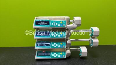 4 x B.Braun Perfusor Space Syringe Pumps with 4 x Power Supplies (All Power Up and 1 x Missing Battery) *RI*