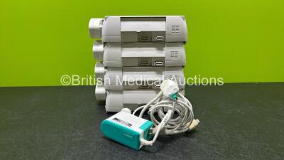 4 x B.Braun Perfusor Space Syringe Pumps with 4 x Power Supplies (3 x Power Up,1 x No Power and 3 x Missing Batteries) *RI* - 8