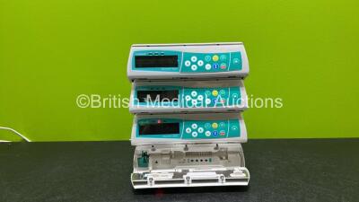 4 x B.Braun Infusomat Space Infusion Pumps (3 x Power Up, 1 x Powers Up with Blank Screen, 1 x Cracked Screen and 1 x Faulty Door - See Photos) *Stock Power Supply Used - Stock Power Supply Not Included* *RI*